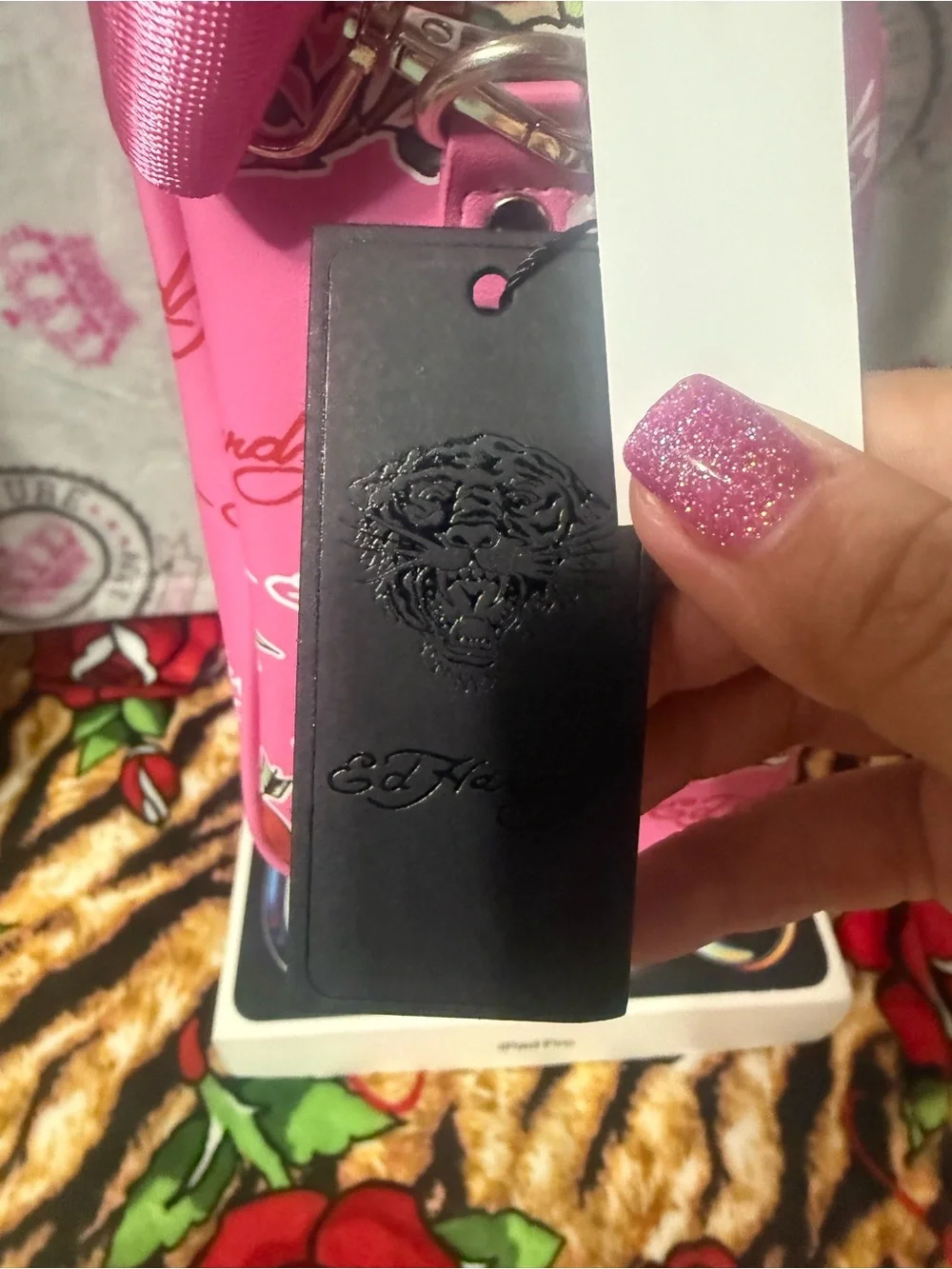 Ed Hardy Hot Pink Tattoo-Print Satchel